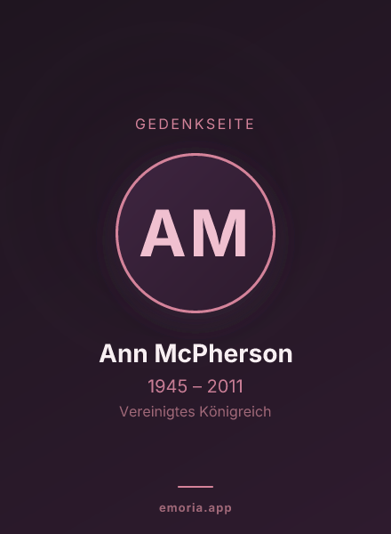 Gedenkportrait von Ann McPherson