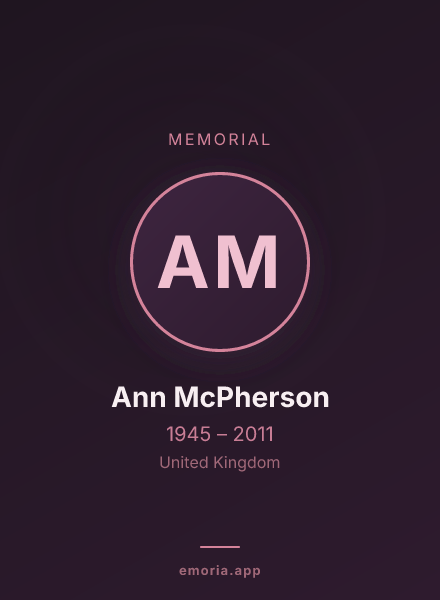 Memorial portrait of Ann McPherson