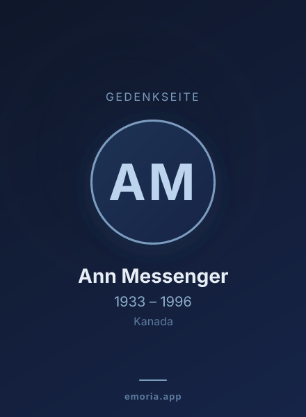 Gedenkportrait von Ann Messenger