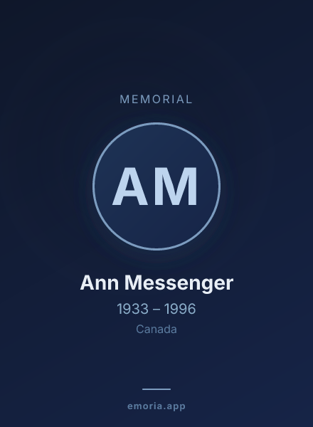 Memorial portrait of Ann Messenger