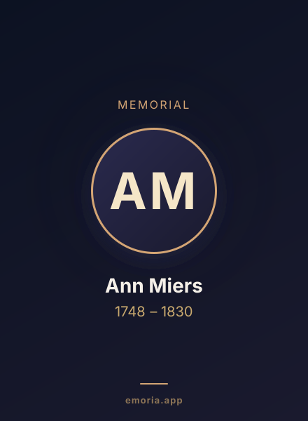 Memorial portrait of Ann Miers