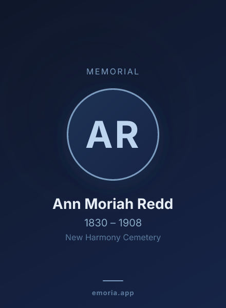 Memorial portrait of Ann Moriah Redd