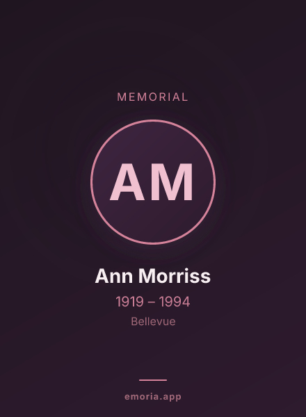Memorial portrait of Ann Morriss
