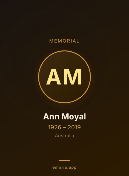 Memorial portrait of Ann Moyal
