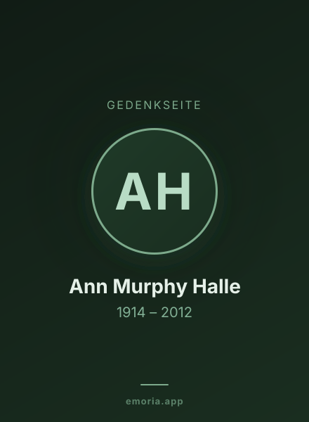 Gedenkportrait von Ann Murphy Halle