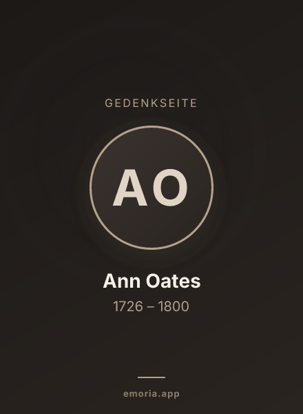 Gedenkportrait von Ann Oates
