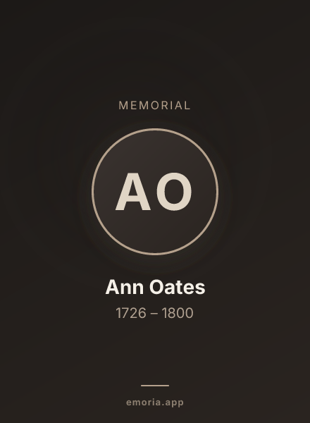 Memorial portrait of Ann Oates