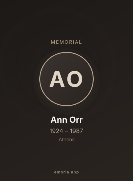 Memorial portrait of Ann Orr
