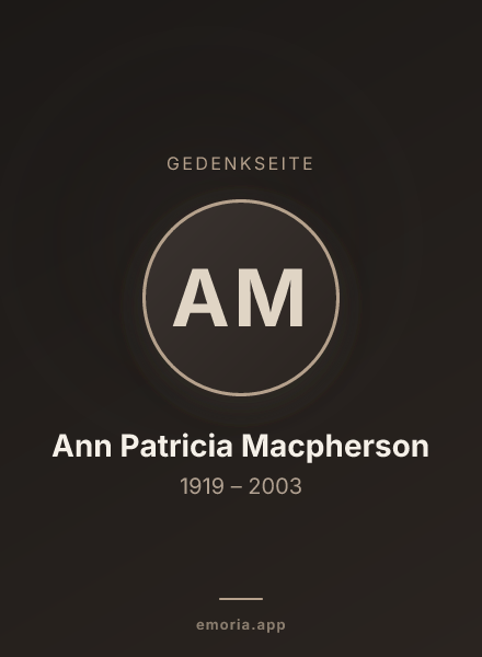 Gedenkportrait von Ann Patricia Macpherson