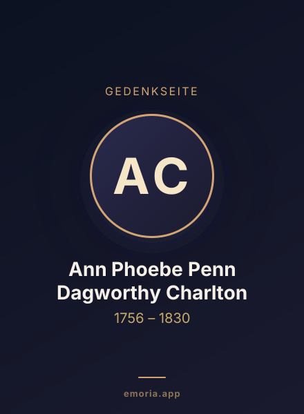 Gedenkportrait von Ann Phoebe Penn Dagworthy Charlton