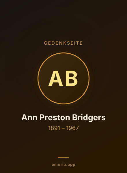 Gedenkportrait von Ann Preston Bridgers