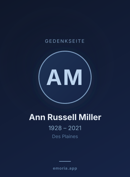 Gedenkportrait von Ann Russell Miller
