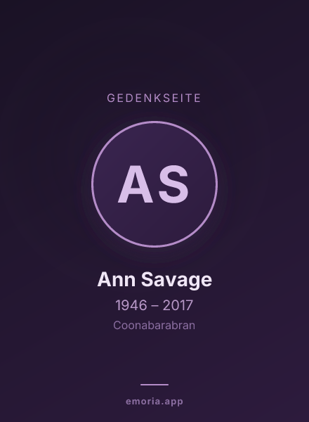 Gedenkportrait von Ann Savage