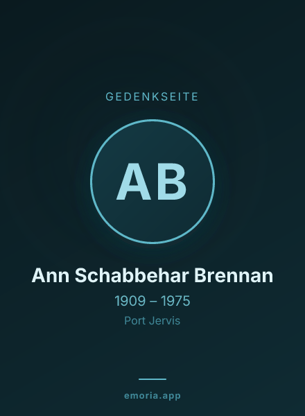 Gedenkportrait von Ann Schabbehar Brennan