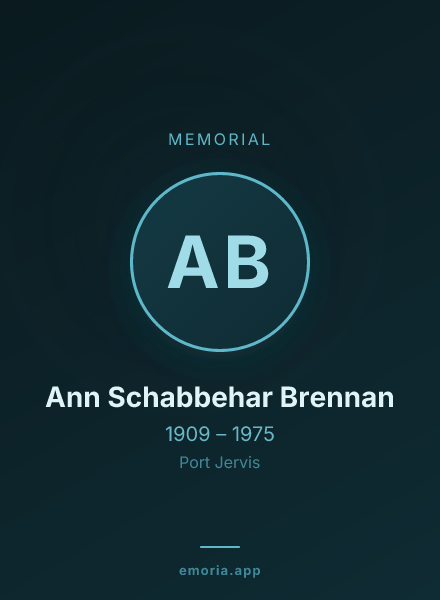 Memorial portrait of Ann Schabbehar Brennan