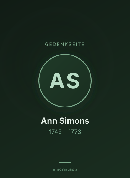 Gedenkportrait von Ann Simons