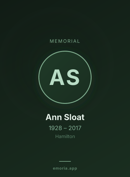 Memorial portrait of Ann Sloat