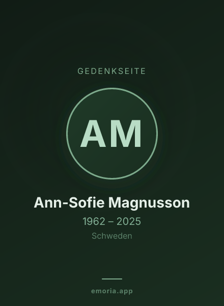 Gedenkportrait von Ann-Sofie Magnusson