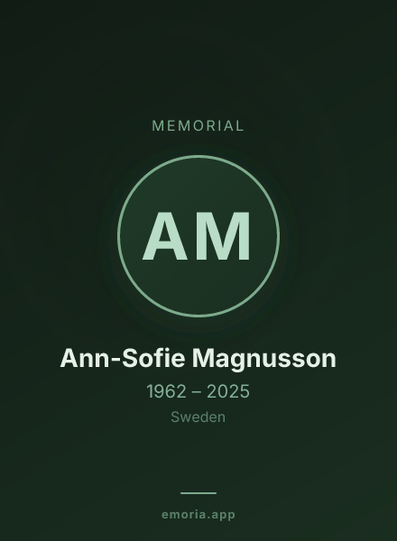 Memorial portrait of Ann-Sofie Magnusson