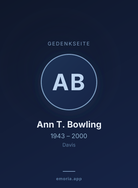 Gedenkportrait von Ann T. Bowling
