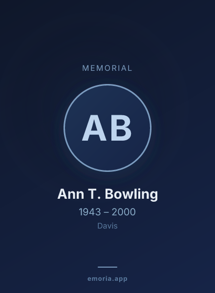 Memorial portrait of Ann T. Bowling