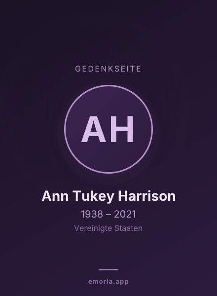 Gedenkportrait von Ann Tukey Harrison