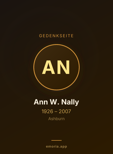 Gedenkportrait von Ann W. Nally