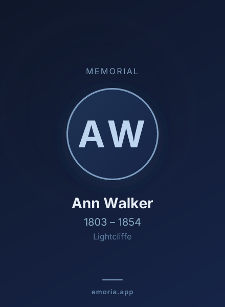 Memorial portrait of Ann Walker