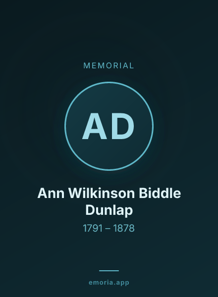 Memorial portrait of Ann Wilkinson Biddle Dunlap