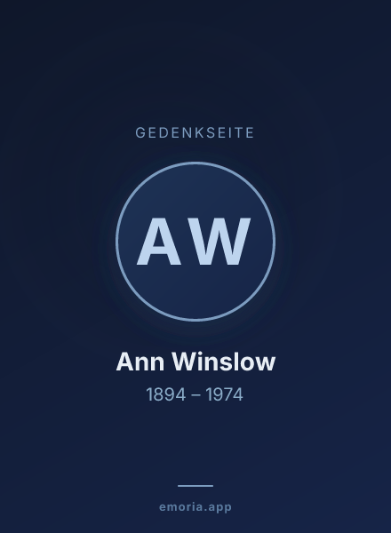 Gedenkportrait von Ann Winslow