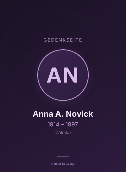 Gedenkportrait von Anna A. Novick