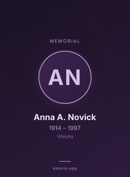 Memorial portrait of Anna A. Novick