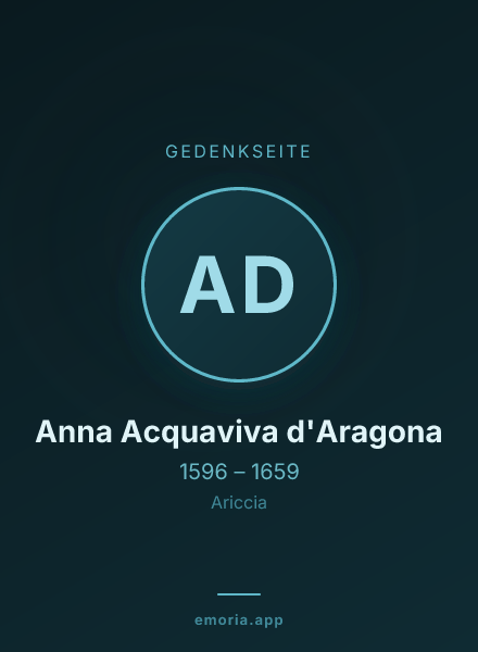 Gedenkportrait von Anna Acquaviva d'Aragona