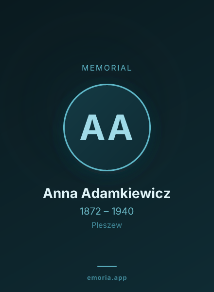 Memorial portrait of Anna Adamkiewicz