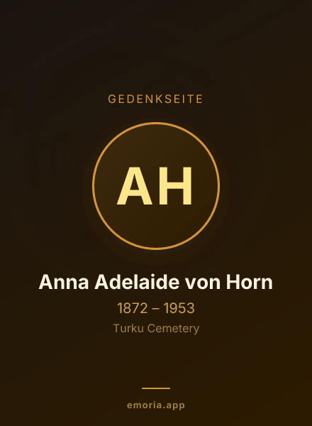 Gedenkportrait von Anna Adelaide von Horn