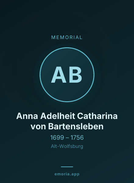 Memorial portrait of Anna Adelheit Catharina von Bartensleben