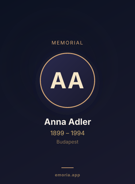 Memorial portrait of Anna Adler