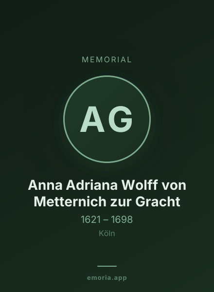 Memorial portrait of Anna Adriana Wolff von Metternich zur Gracht