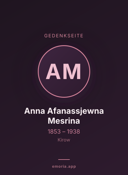 Gedenkportrait von Anna Afanassjewna Mesrina
