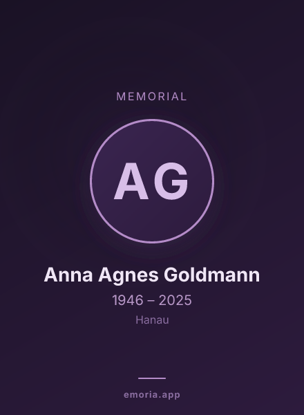 Memorial portrait of Anna Agnes Goldmann