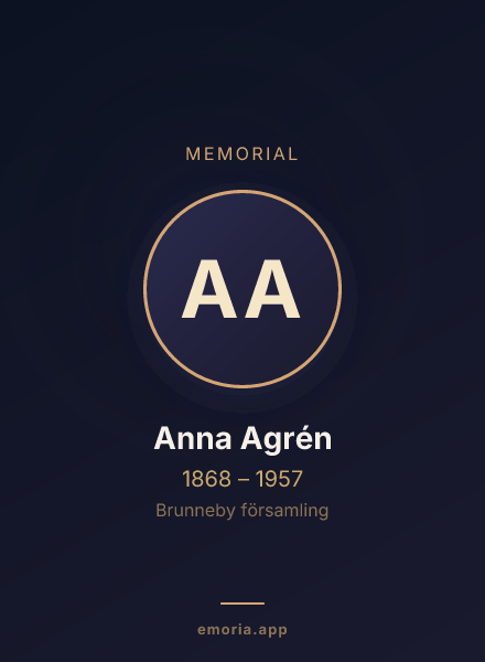 Memorial portrait of Anna Agrén