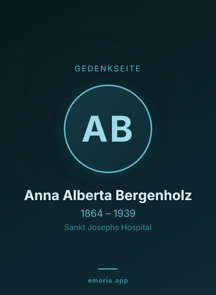 Gedenkportrait von Anna Alberta Bergenholz