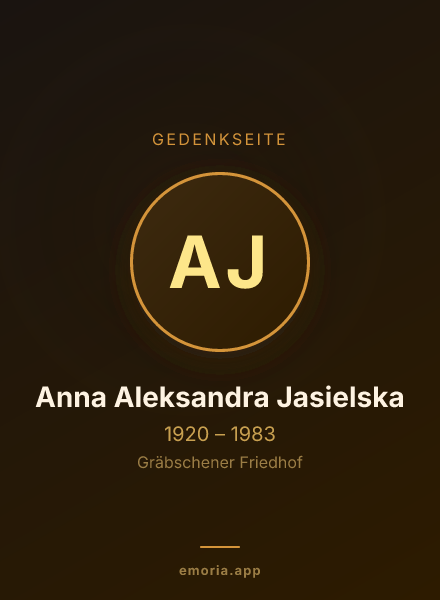 Gedenkportrait von Anna Aleksandra Jasielska