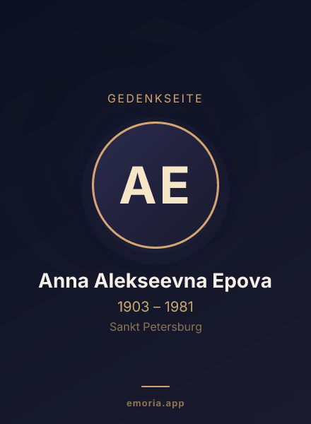 Gedenkportrait von Anna Alekseevna Epova