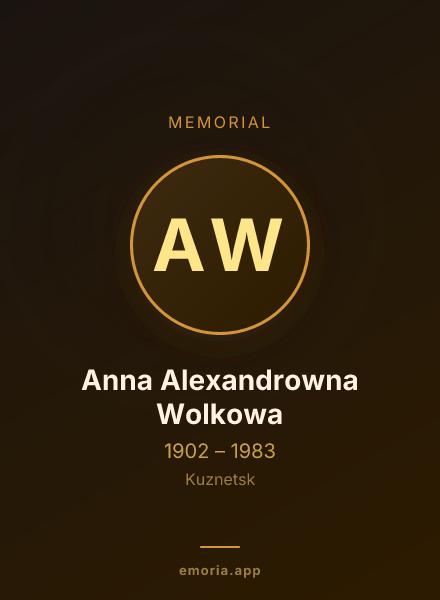 Memorial portrait of Anna Alexandrowna Wolkowa