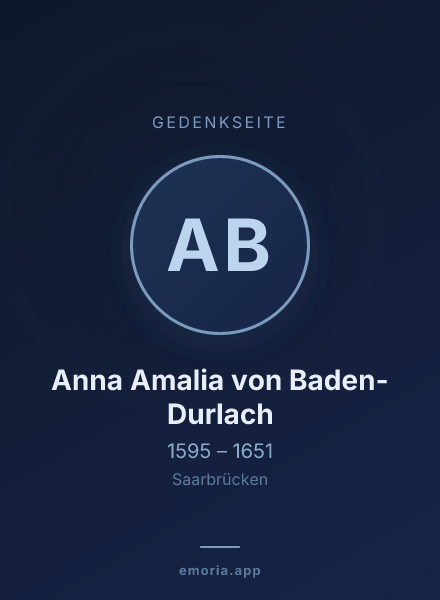 Gedenkportrait von Anna Amalia von Baden-Durlach
