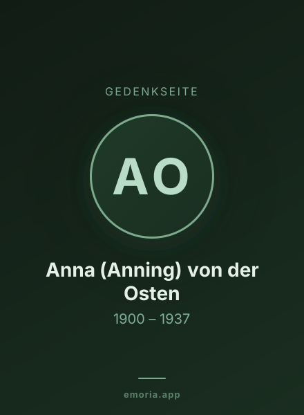 Gedenkportrait von Anna (Anning) von der Osten