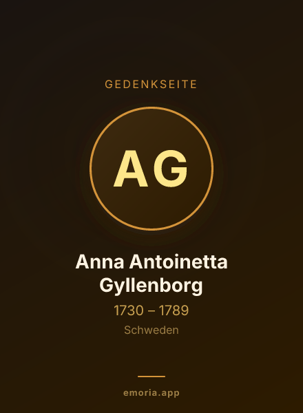Gedenkportrait von Anna Antoinetta Gyllenborg