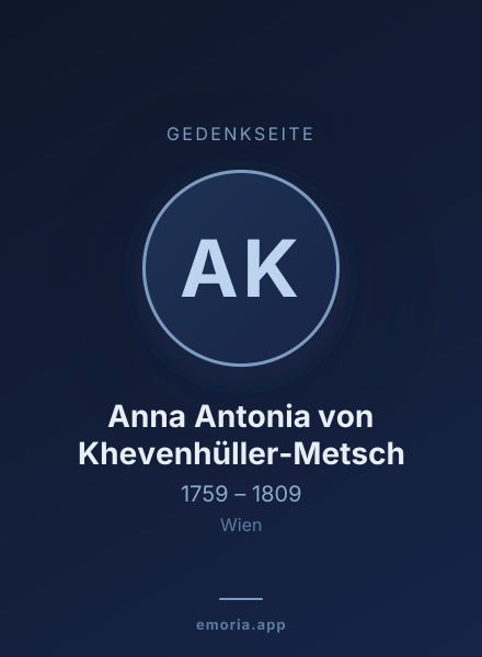 Gedenkportrait von Anna Antonia von Khevenhüller-Metsch