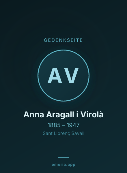 Gedenkportrait von Anna Aragall i Virolà